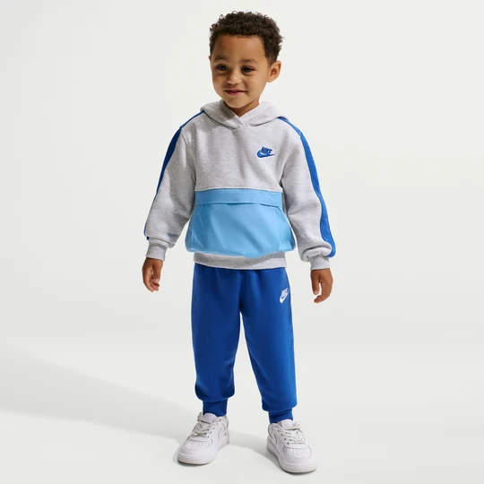 Zdjęcie produktu Zestaw z dzianinową bluzą z kapturem dla maluchów Nike Fleece Mixed - Niebieski