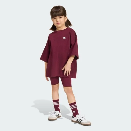 Zdjęcie produktu Zestaw z koszulką i szortami do jazdy na rowerze Cycling Shorts Tee Adidas bordowy
