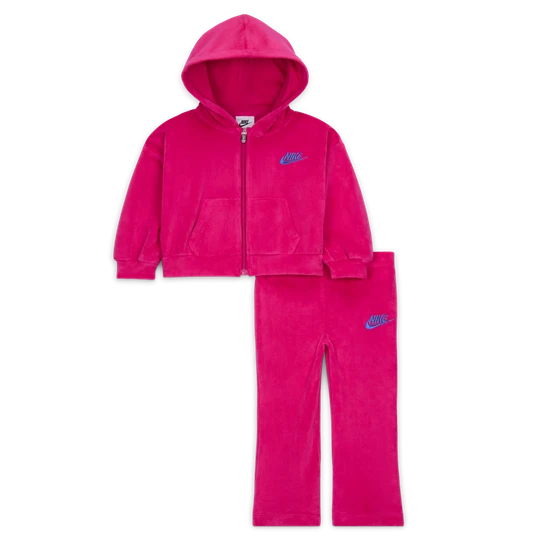 Zdjęcie produktu Zestaw z welurowymi legginsami z rozszerzanymi nogawkami dla niemowląt Nike (12–24 M) - Różowy