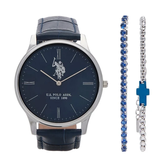 Zdjęcie produktu Zestaw zegarek i bransoletka U.S. Polo Assn. USP6453TW Granatowy