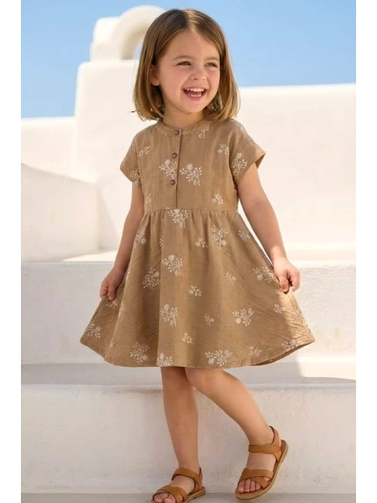 Zdjęcie produktu zeyland Baby & Kids Sukienka w kolorze beżowym rozmiar: 122 / 128