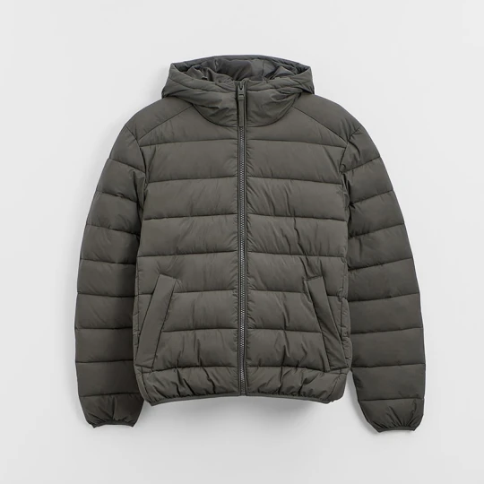 Zdjęcie produktu Zielona kurtka puffer z kapturem House
