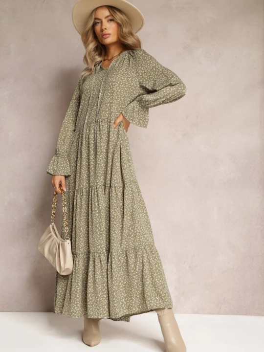 Zdjęcie produktu Zielona Sukienka Rhaeninix R&f Fashion
