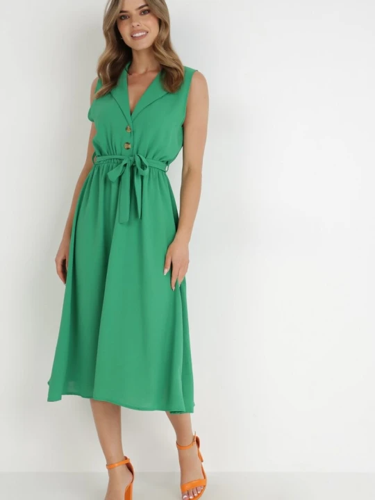 Zdjęcie produktu Zielona Sukienka z Paskiem Kydasia New Collection