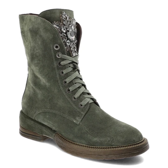 Zdjęcie produktu Zielone Botki Alma en Pena Eleganckie Buty Damskie