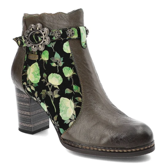 Zdjęcie produktu Zielone Botki Laura Vita Eleganckie Buty Na Obcasie