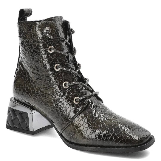 Zdjęcie produktu Zielone Botki Venezia Modne Buty Damskie
