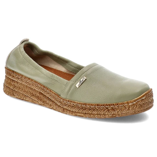 Zdjęcie produktu Zielone Espadryle Lemar Damskie Skórzane Półbuty
