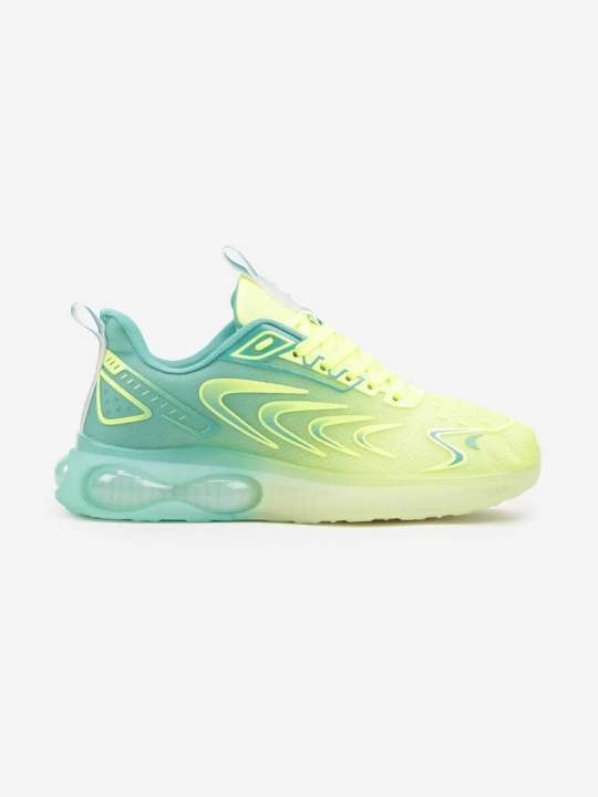 Zdjęcie produktu Zielone Płaskie Buty Sportowe Sneakersy ze Sznurowaniem Ozdobione Cieniowaniem Risare