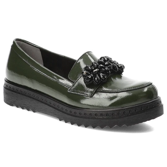 Zdjęcie produktu Zielone Półbuty Armodo Skórzane Eleganckie Buty