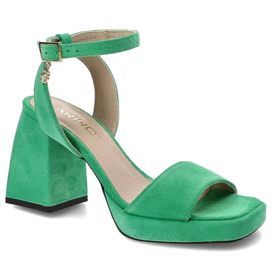Zdjęcie produktu Zielone Sandały Karino Eleganckie Buty Na Obcasie