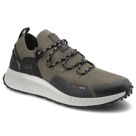 Zdjęcie produktu Sneakersy damskie Big Star, cholewka z materiału tekstylnego o zwartej strukturze z klasycznym sznurowaniem i wzmocnioną strefą palcó, khaki, KK17401 zielony