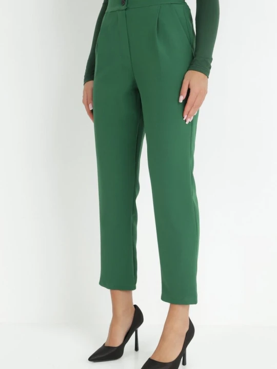 Zdjęcie produktu Zielone Spodnie Cygaretki Borlo New Collection