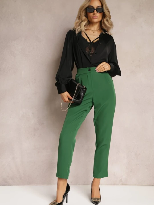 Zdjęcie produktu Zielone Spodnie Cygaretki Zalko New Collection