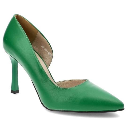 Zdjęcie produktu Zielone Szpilki Karino Eleganckie Skórzane Buty