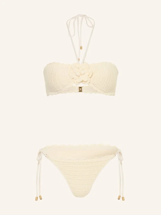 Zdjęcie produktu Zimmermann Bikini Bandeau Awaken Crochet Flower weiss KREMOWY
