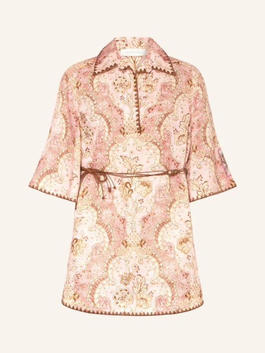 Zdjęcie produktu Zimmermann Sukienka Plażowa Daylight Z Lnu Z Rękawami 3/4 rosa różowy