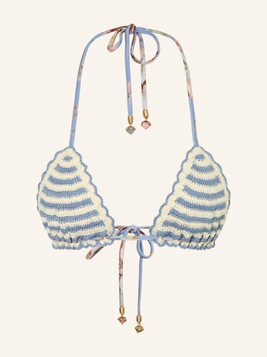 Zdjęcie produktu Zimmermann Trójkątny Stanik Bikini Awaken Z Ozdobnymi Perełkami blau beżowy
