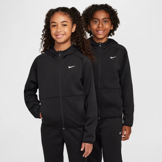 Zdjęcie produktu Zimowa bluza treningowa z kapturem dla dużych dzieci Therma-FIT Nike - Czerń