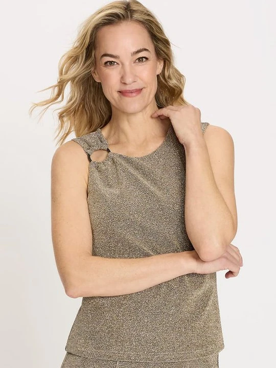 Zdjęcie produktu Złota bluzka damska Edda bez rękawów – Designer Choice Olsen