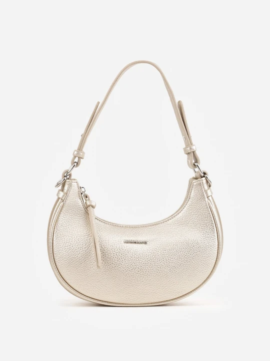 Zdjęcie produktu Złota Torebka Bagietka w Kształcie Półksiężyca z Paskiem Crossbody Dianialla Luigisanto
