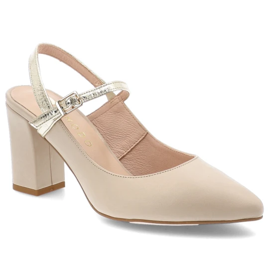 Zdjęcie produktu Złote Czółenka Armodo Eleganckie Obuwie Damskie beżowy