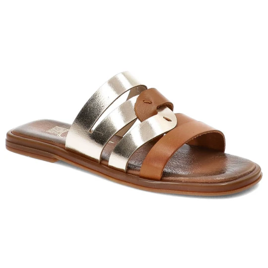 Zdjęcie produktu Złote Klapki Lemar Wygodne Buty Na Lato