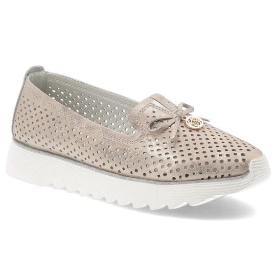 Zdjęcie produktu Złote Półbuty S.Barski Eleganckie Obuwie Damskie