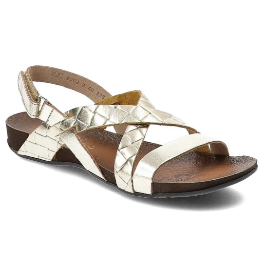 Zdjęcie produktu Złote Sandały Armodo Eleganckie Buty Damskie