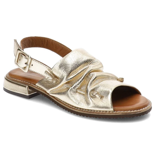 Zdjęcie produktu Złote Sandały Artiker Skórzane Eleganckie Buty
