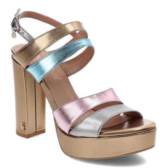 Zdjęcie produktu Złote Sandały Carinii Eleganckie Skórzane Buty