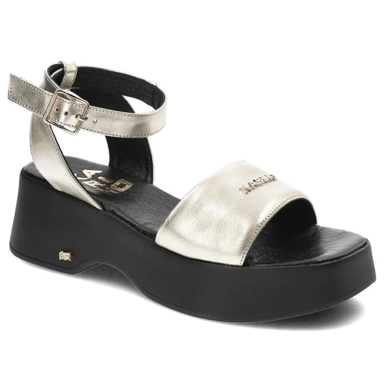 Zdjęcie produktu Złote Sandały Karino Eleganckie Buty Na Platformie