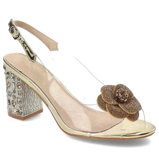Zdjęcie produktu Złote Sandały S.Barski Eleganckie Obuwie Damskie