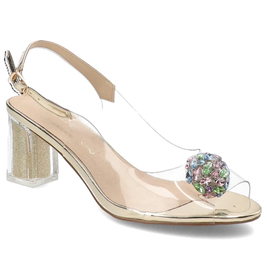 Zdjęcie produktu Złote Sandały S.Barski Eleganckie Obuwie Damskie