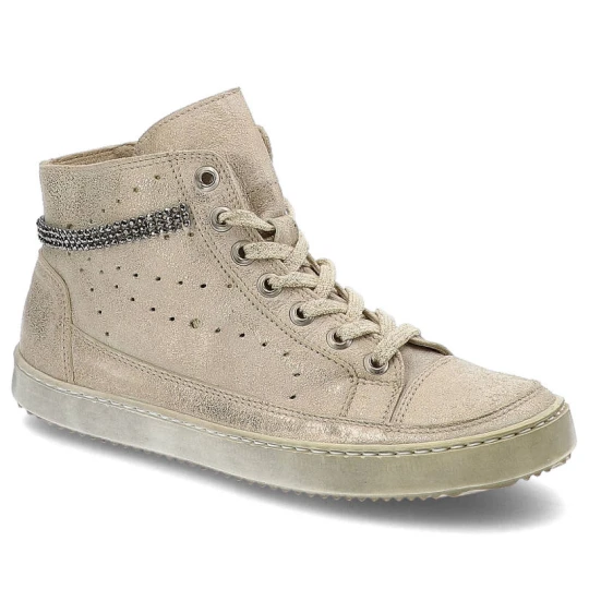 Zdjęcie produktu Sneakersy damskie Carinii, skórzane i sportowe, złote, B3334_-F76-000-000-A48