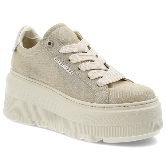 Zdjęcie produktu Złote Sneakersy Chebello Modne Obuwie Damskie Na Platformie