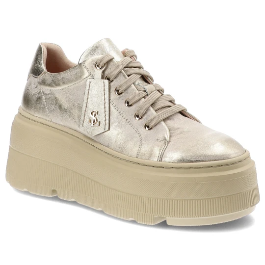 Zdjęcie produktu Złote Sneakersy Libero Modne Obuwie Damskie