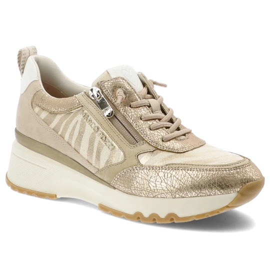 Zdjęcie produktu Złote Sneakersy Marco Tozzi Modne Obuwie Damskie
