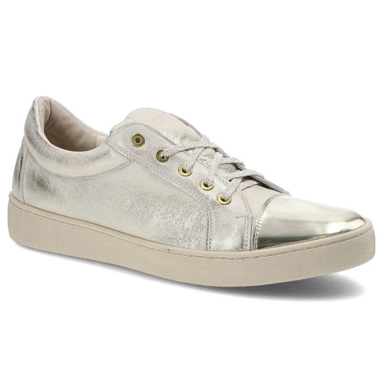 Zdjęcie produktu Sneakersy damskie Marshall, sportowe na płaskiej podeszwie i sznurowane, złote, 6418-S-SZ2P-LZ