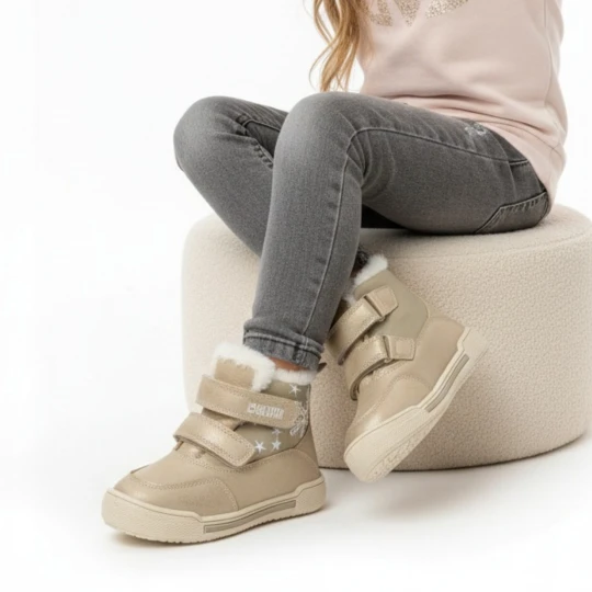 Zdjęcie produktu Złote Śniegowce Big Star Modne Ocieplane Buty Dziecięce