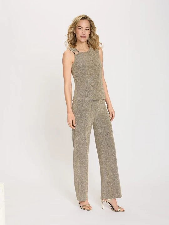 Zdjęcie produktu Złote spodnie damskie Anna Wide – Designer Choice Olsen