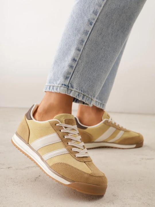 Zdjęcie produktu Żółte Sneakersy Ozdobione z Boku Paskami Ariene Gowin