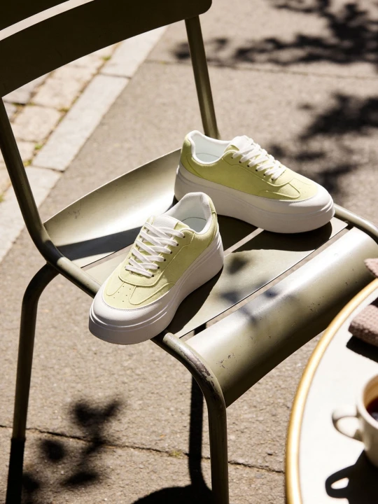 Zdjęcie produktu Żółte Sneakersy VICES na Platformie w Stylu lat 90. Donah