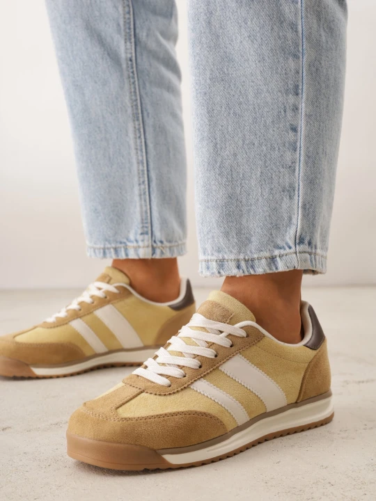 Zdjęcie produktu Żółte Sneakersy z Dwoma Paskami Evilirea Gowin