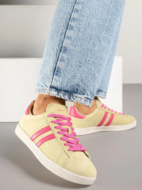 Zdjęcie produktu Żółte Zamszowe Sneakersy Tenisówki ze Skórzaną Wkładką i Paskami Ciarilira Goodin
