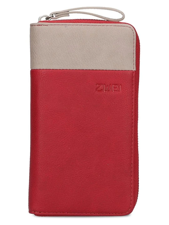 Zdjęcie produktu Zwei Skórzany portfel w kolorze czerwono-beżowym - 11 x 20 x 3 cm rozmiar: onesize