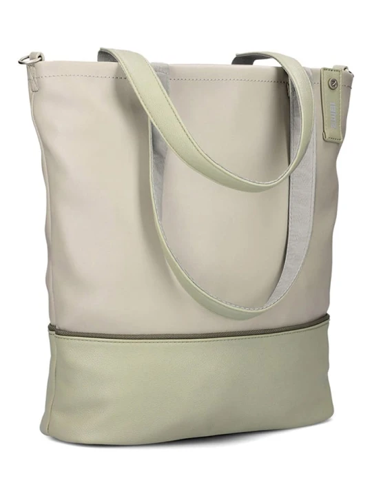 Zdjęcie produktu Zwei Torebka "J145" w kolorze beżowo-zielonym - 37 x 36 x 15 cm rozmiar: onesize