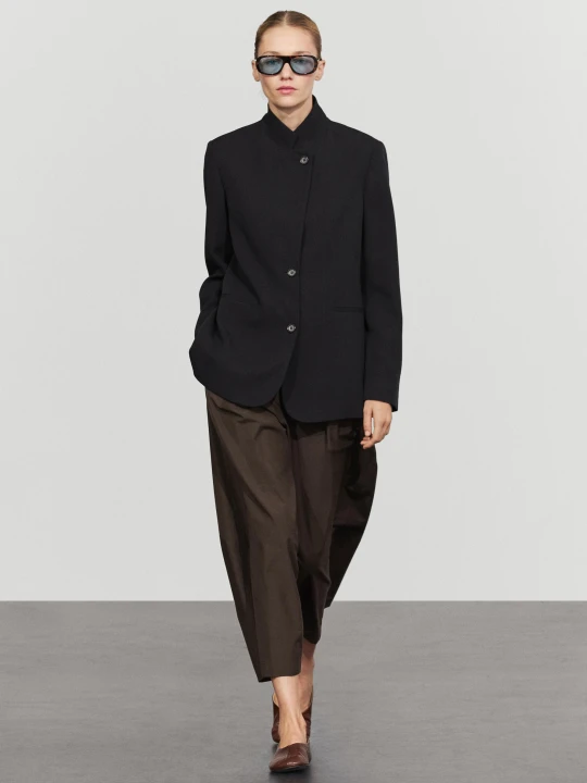 Zdjęcie produktu Zwiewna Marynarka Z Guzikami - Granatowy - Massimo Dutti - Female