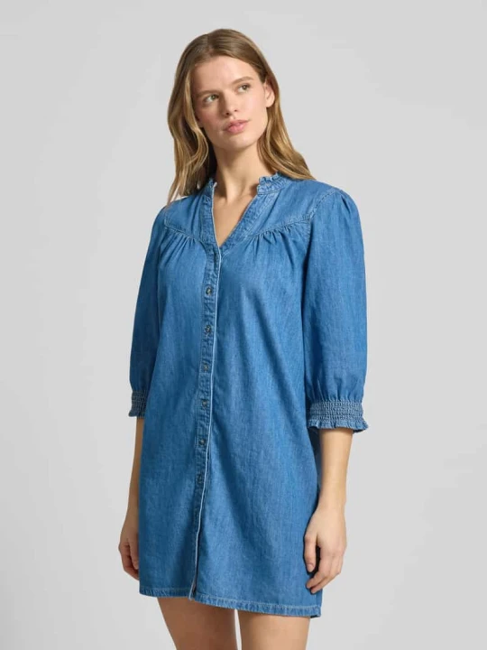 Zdjęcie produktu Zwiewna sukienka jeansowa z czystej Baqumwolle Model 'RAYA' Only Jeansowy niebieski