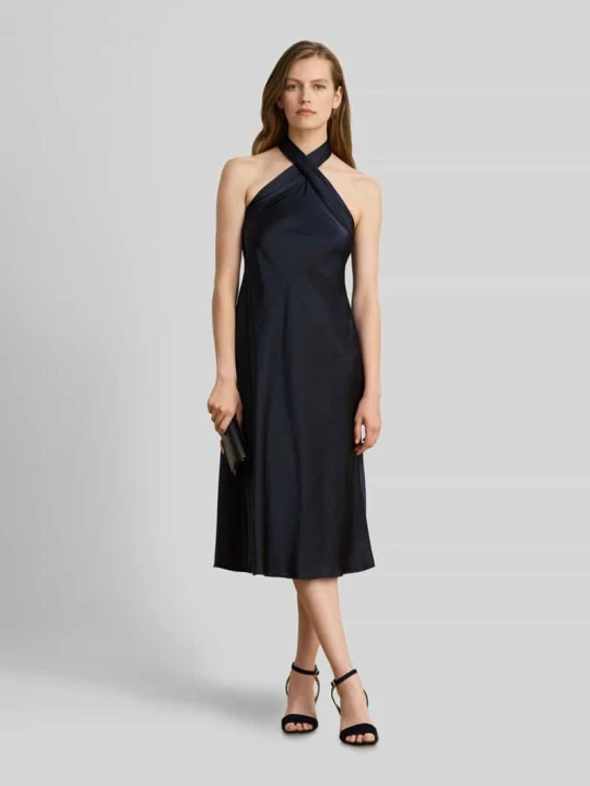 Zdjęcie produktu Zwiewna sukienka koktajlowa z wiązaniem na szyi do zawiązywania Lauren Ralph Lauren Ciemnoniebieski